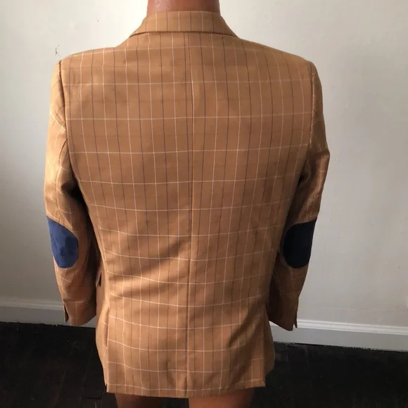 Boys Like New Brown Plaid Blazer - Picture 2 of 4